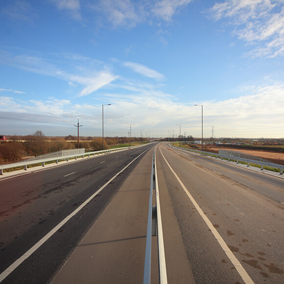 Central reservation on a dual carriageway